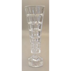 Vintage Crystal Bud Vase D'Arques, 24% Lead Block Pattern France 6.75" Tall